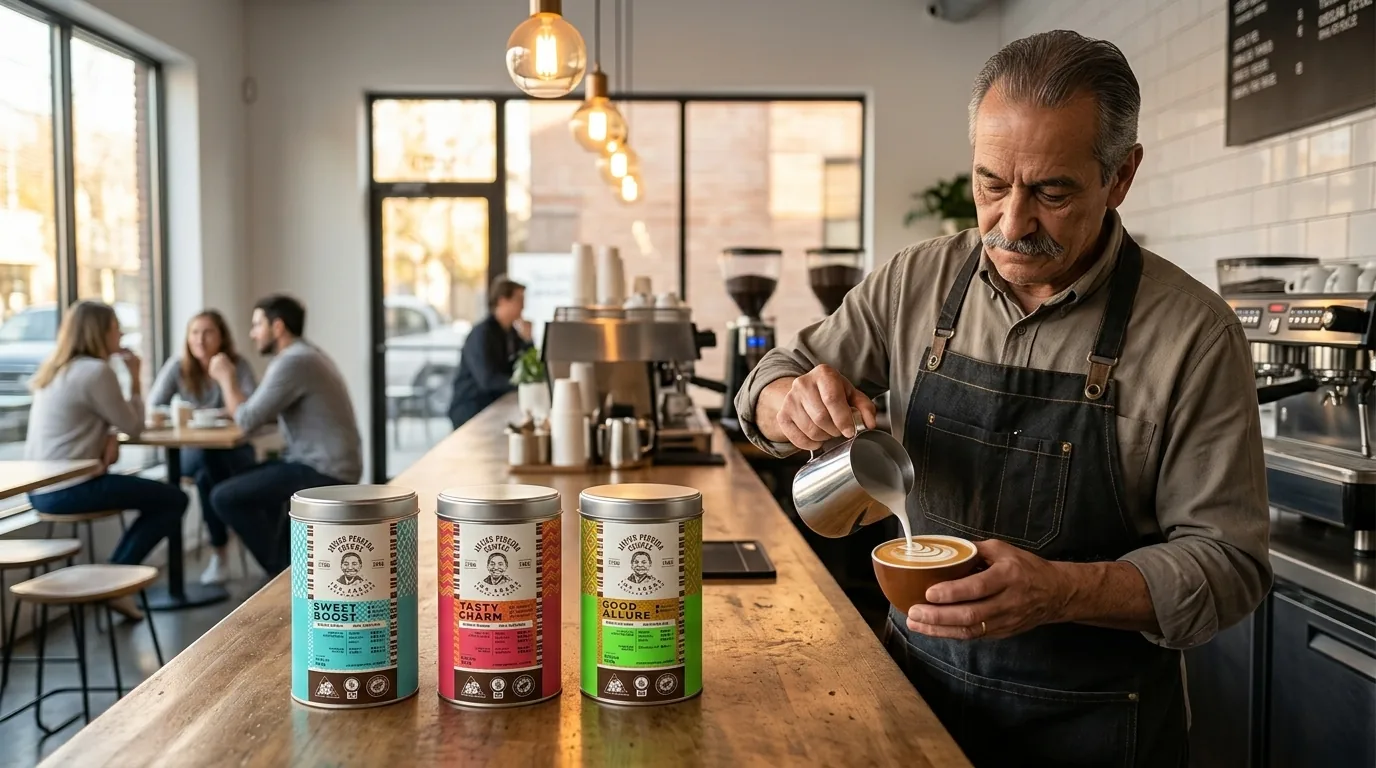 Pour Javier Pereira in your café.