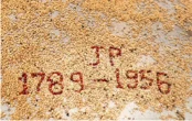 Parchment coffee hand-marked with the dates 1789 and 1956
