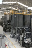Roasting plant with industrial silos