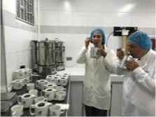 Coffee cupping session at the lab