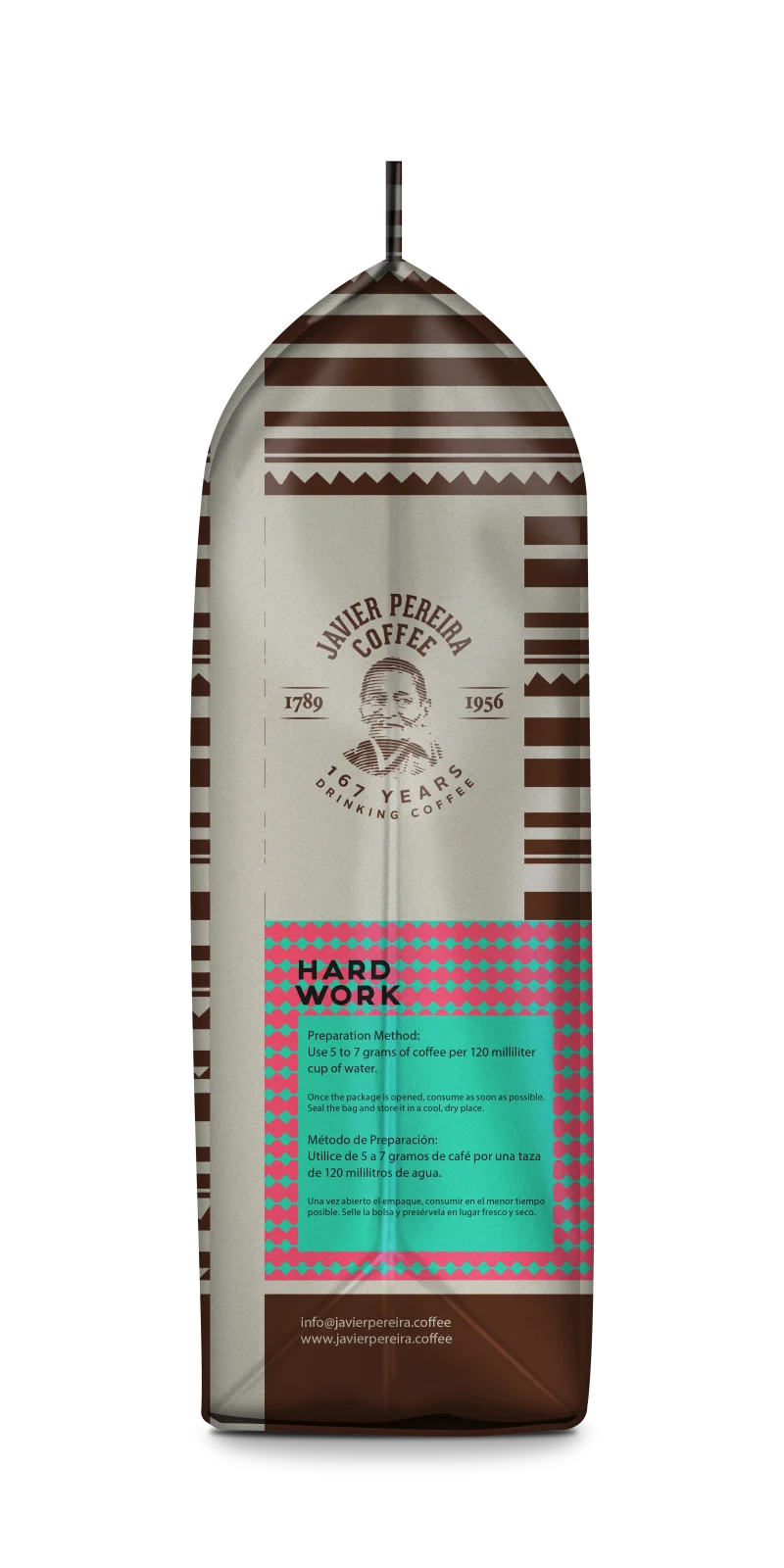 HARD WORK · Intense Colombian coffee